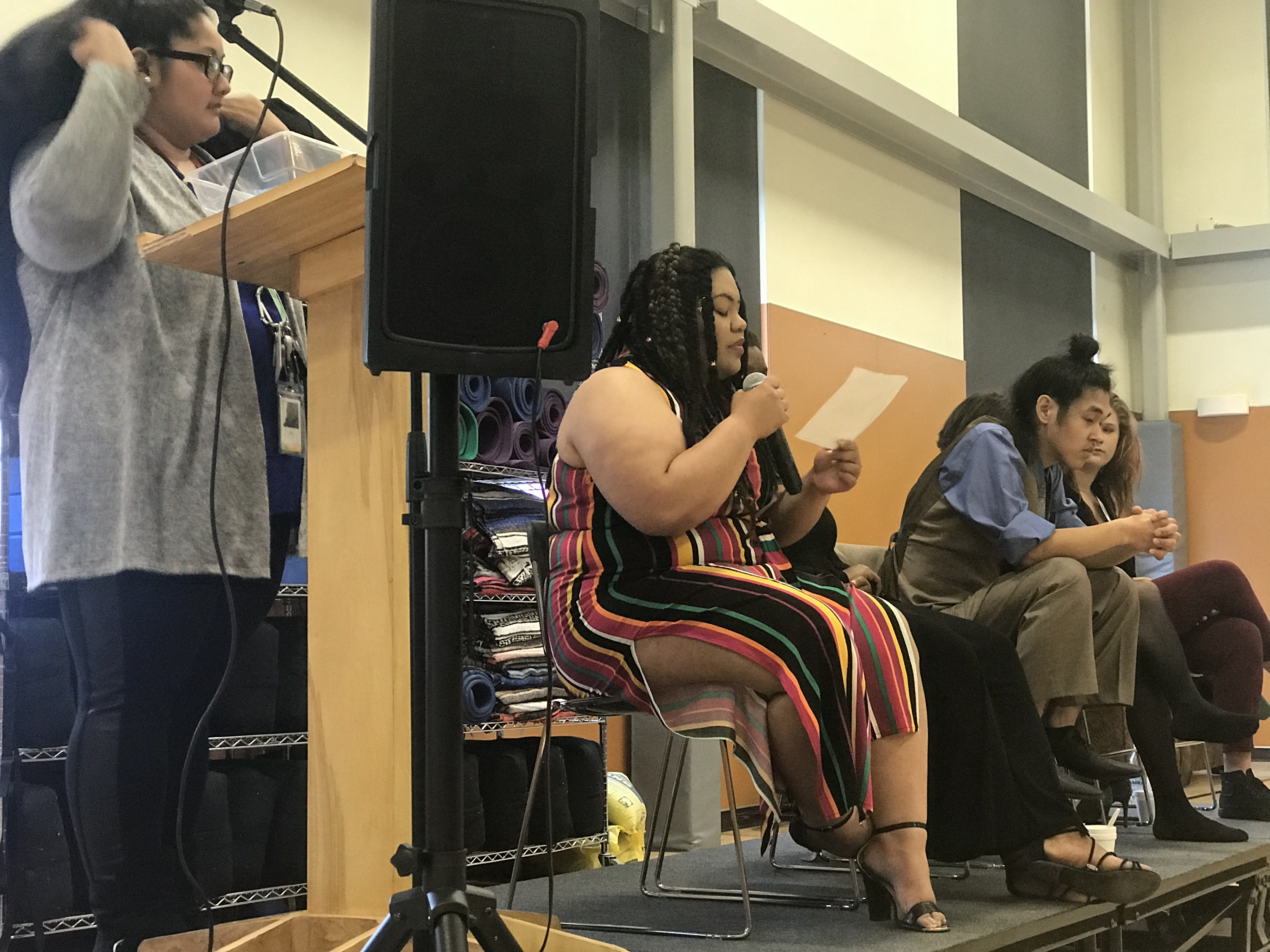 Zoryna (Zee) Lealai speaks on a panel about youth homelessness and social change
